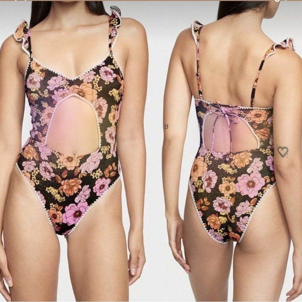 Victoria's Secret Pink and Orange One Piece Swimsuit